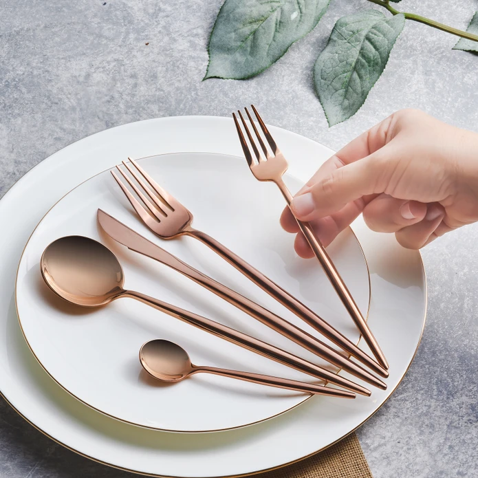 Karaca Jupiter Rosegold 60 Parça 12 Nəfərlik Çəngəl Qaşıq Bıçaq Dəsti